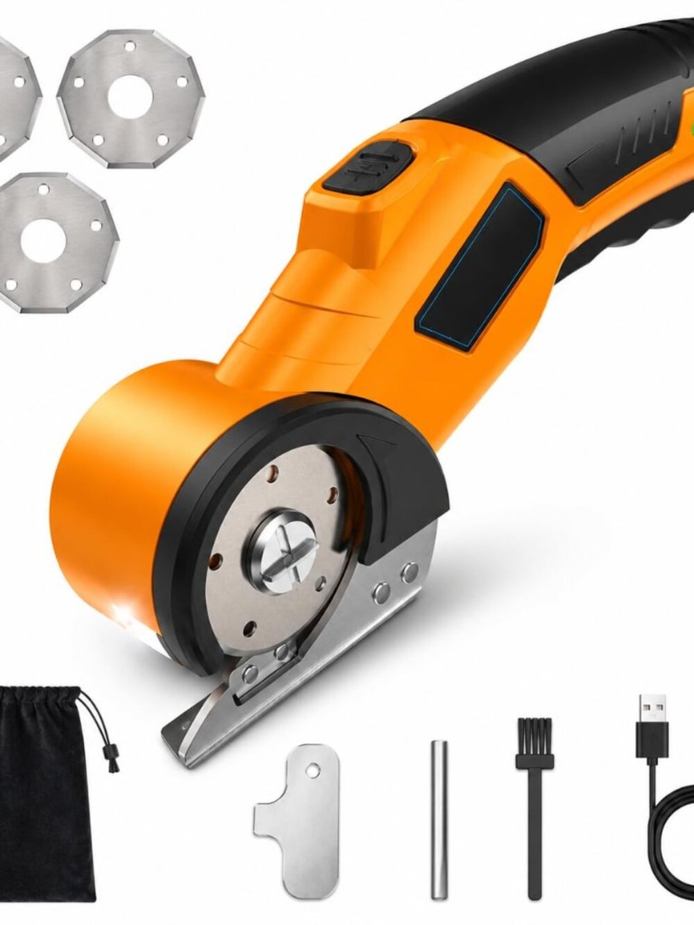 NEW Cordless Scissors with 3 Tungsten Steel Blades 2500mAh Battery LED